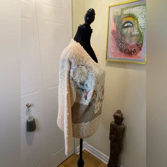 RARE Vintage 80’s Jessica (not Jessica Simpson  😂) Appliqué Sweater/Cottagecore - Picture 3 of 14